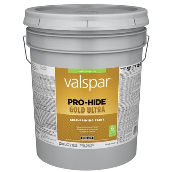 Valspar® Pro-Hide® Gold Ultra Interior Self-Priming Paint Satin 5 Gallon Pastel Base (5 Gallon, Pastel Base)