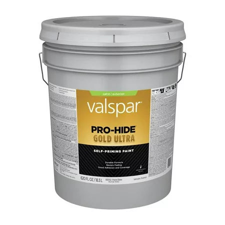 Valspar® Pro-Hide® Gold Ultra Exterior Self-Priming Paint Satin 5 Gallon Pastel Base (5 Gallon, Pastel Base)
