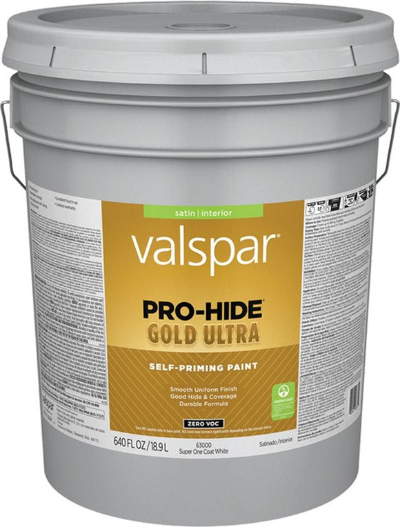 Valspar® Pro-Hide® Gold Ultra Interior Self-Priming Paint Satin 5 Gallon Super One Coat White