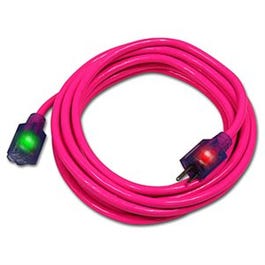Pro Glo Extension Cord, Pink, 14/3, 25-Ft.