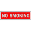 No Smoking Sign, Red Aluminum,  2 x 8-In.