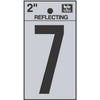 Address Numbers, 7, Reflective Black/Silver Vinyl, Adhesive, 2-In.
