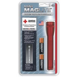Mini Incandescent Flashlight Combo Pack, 14-Lumens, Red Aluminum