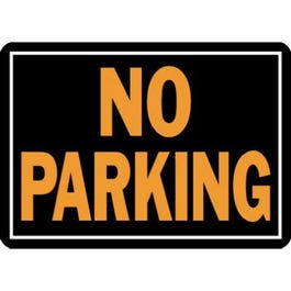 No Parking Sign, Hy-Glo Orange/Black Aluminum, 10 x 14-In.