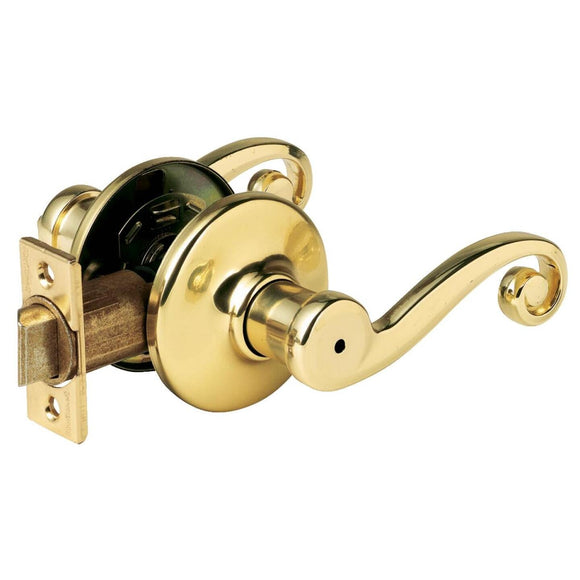 Kwikset Signature Series Polished Brass Lido Privacy Door Lever