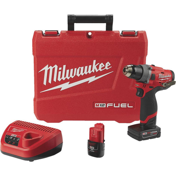 Milwaukee M12 FUEL 12-Volt Lithium-Ion Brushless 1/2 In. Cordless Drill Kit