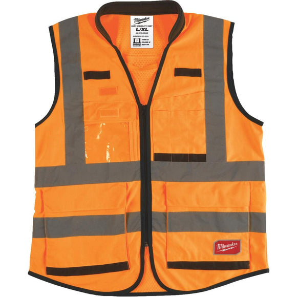 Milwaukee ANSI Class 2 Hi Vis Orange Performance Safety Vest 2XL/3XL