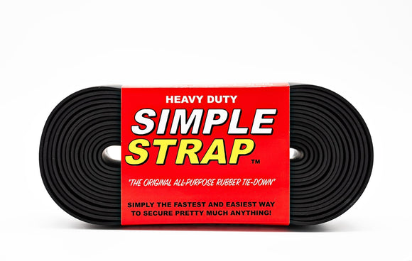 Simple Strap The Original All Purpose Rubber Tie Down, 3mm Heavy Duty (1000 PSI)  20 Ft. X 3mm X 40mm, Black