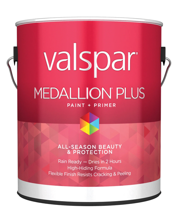 Valspar® Medallion® Plus Exterior Paint + Primer Semi-Gloss 1 Gallon Black (1 Gallon, Black)