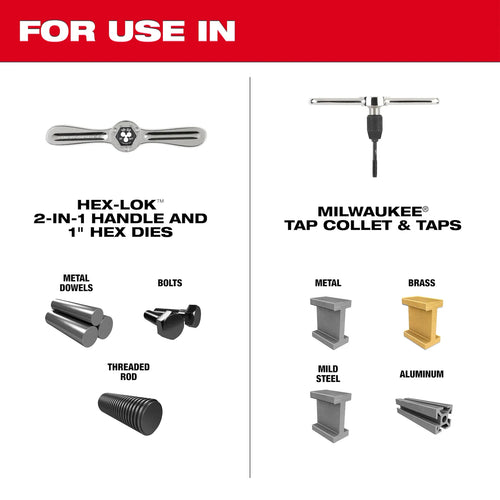 Milwaukee 15PC SAE Tap and Die Set with Hex-LOK™ 2-in-1 Handle (15 PC)