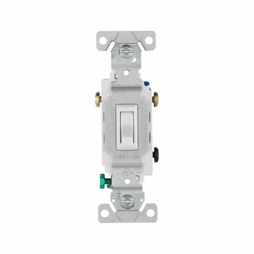 Eaton Cooper Wiring Toggle Switch 15A, 120V White (White, 120V)