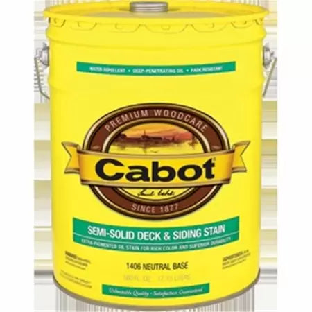 Cabot® Semi-Solid Deck & Siding Stain Neutral Base 5 Gallon (5 Gallon, Neutral Base)