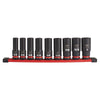 9PC SHOCKWAVE™ Impact Duty™ 1/2 Drive SAE Deep 6 Point Socket Set