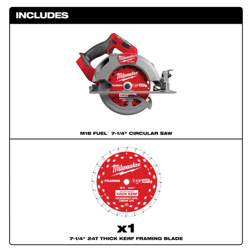 Milwaukee M18 FUEL™ 7-1/4” Circular Saw (Tool Only)