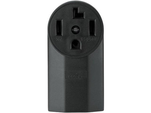 Eaton Cooper Wiring Power Device Receptacle 30A, 125/250V  Black (125/250V, Black)