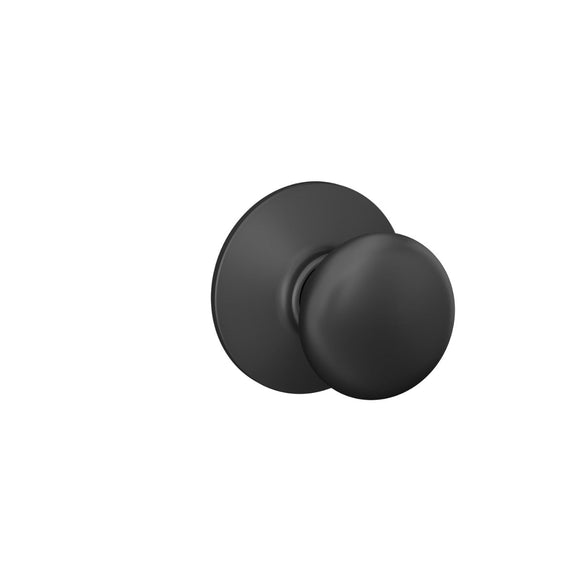 Schlage Plymouth Knob Hall & Closet Lock (Matte Black)