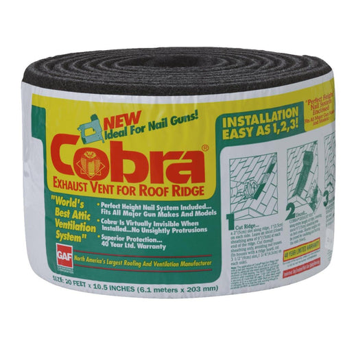 Cobra 20 Ft. Gun-Nailed Rolled Ridge Vent