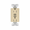 Eaton Cooper Wiring Combination USB Charger with Duplex Receptacle 15A, 125V Ivory