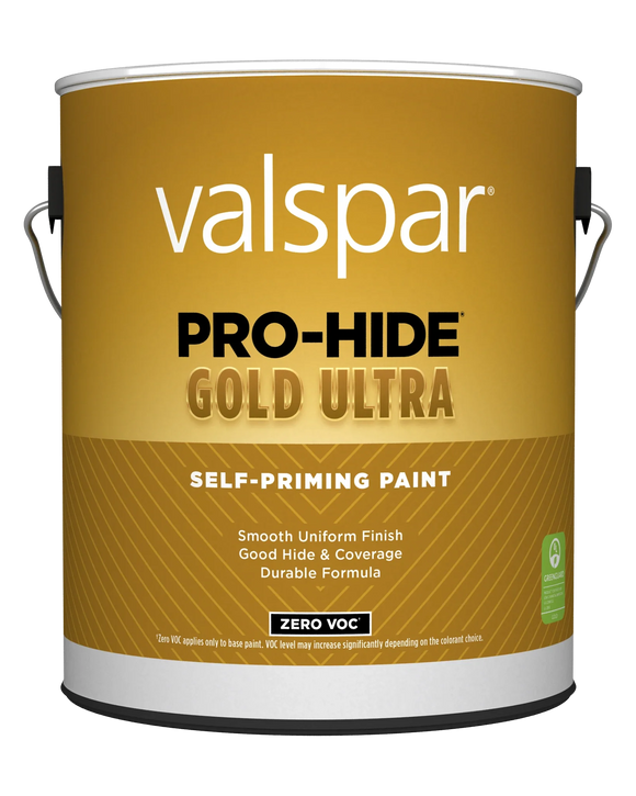 Valspar® Pro-Hide® Gold Ultra Interior Self-Priming Paint Flat 1 Gallon Clear Base (1 Gallon, Clear Base)