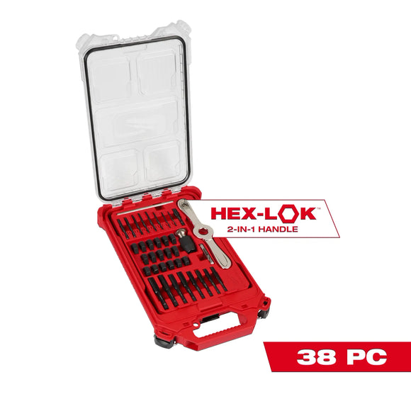 Milwaukee 38PC SAE Tap & Die PACKOUT™ Set w/ Hex-LOK™ 2-in-1 Handle (38 PC)