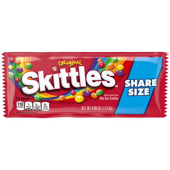 SKITTLES Original Fruity Candy Share Size Bag