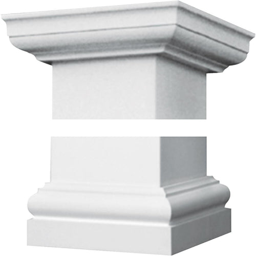 Crown Column Duralite 6 In. White Fiberglass Cap/Base