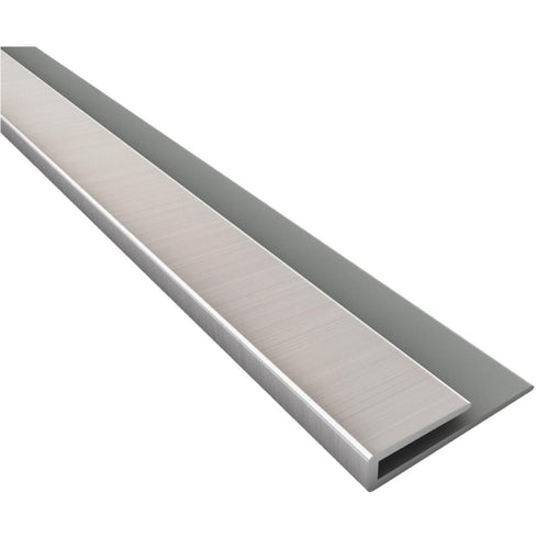 Fasade 18 In. Thermoplastic J-Edge Backsplash Trim, Brushed Nickel