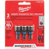 Milwaukee 3/8 In. x 1-1/2 In. Insert Impact Nutdriver, (3-Pack)