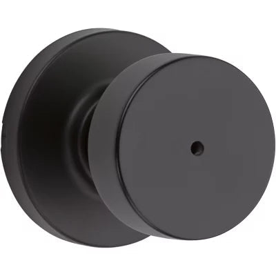 Kwikset Pismo Knob (Round) - Bed/Bath, Matte Black