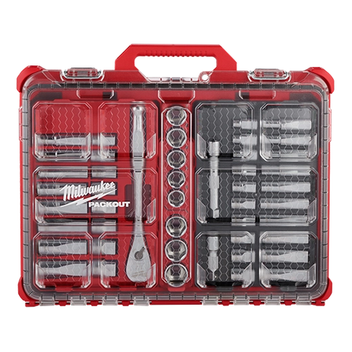 Milwaukee 47pc 1/2 Drive Ratchet & Socket Set with PACKOUT™ Low-Profile Organizer