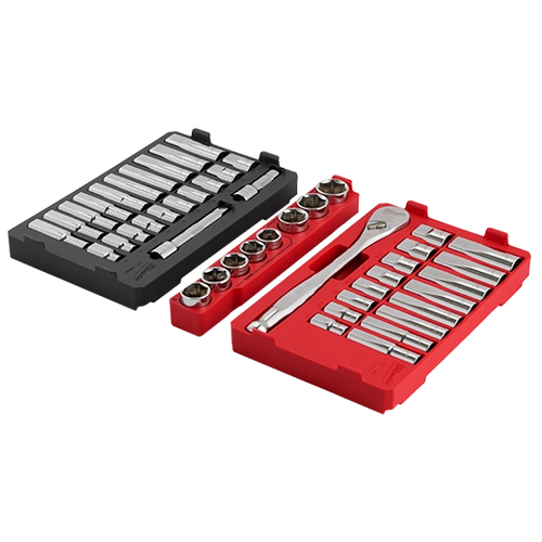 Milwaukee 47pc 1/2 Drive Ratchet & Socket Set with PACKOUT™ Low-Profile Organizer