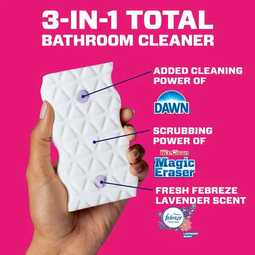 Mr. Clean Magic Eraser Sponge Bathroom Cleaner 2 in 1 Bath Lavender