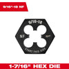 Milwaukee 1-7/16 Hex Threading Dies