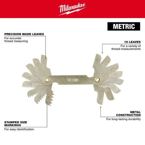 Milwaukee Metric Thread Pitch Gauge