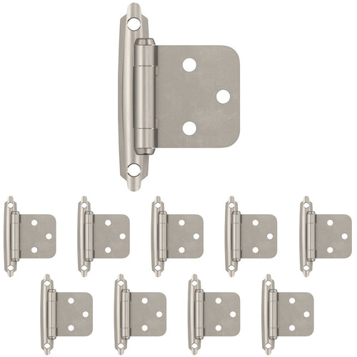 Amerock 10 PACK of Self Closing Face Mount Variable Overlay Hinge (5 Pairs)