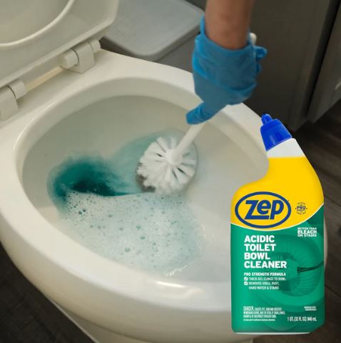 Zep Acidic Toilet Bowl Cleaner – Removes Hard Water Stains – 32 oz.