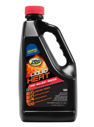 Zep Liquid Heat Hair, Grease, and Buildup Remover Gel – Industrial Strength Drain Cleaner – 64 oz.