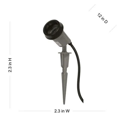 Hubbell Bell Weatherproof Portable Spike Light 6' Cord and Plug Gray