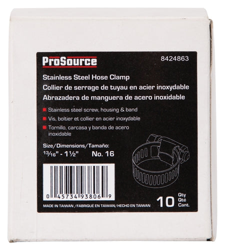ProSource HCRSS16 Interlocked Hose Clamp, Stainless Steel
