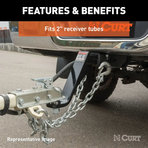 CURT Class 3 Ball Mount, Imported 2 Shank, 5,000 lbs., 8 Drop, 11-1/2 Long #45890