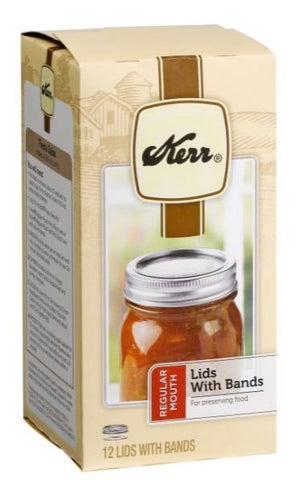 Kerr Canning Lids Regular Mouth Mason Jar Lids with Bands