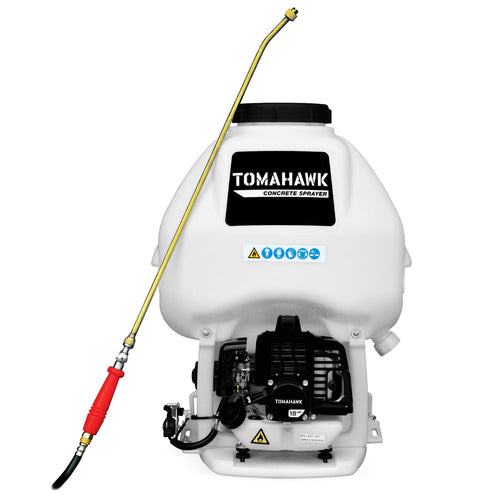Tomahawk Power 6.5 Gallon Backpack Concrete Sprayer .5 GPM Gas Finishing Tool for Cement Sealant Curing Stain
