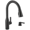 Delta Marca Single Handle Pull-Down Kitchen Faucet with Soap Dispenser and ShieldSpray® Technology in Matte Black