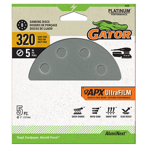 Gator APX UltraFilm 5-in 8-Hole Sanding Discs