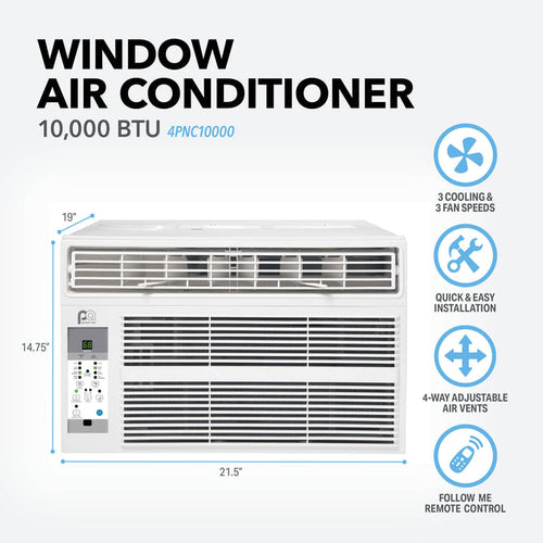 Perfect Aire 10,000 BTU 115V Electronic Window Air Conditioner with Remote Control