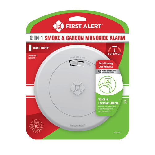 First Alert Battery-Operated 2-in 1 Smoke and Carbon Monoxide Alarm with Voice Alerts