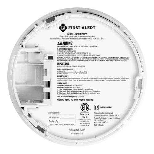 First Alert Battery-Operated 2-in 1 Smoke and Carbon Monoxide Alarm with Voice Alerts
