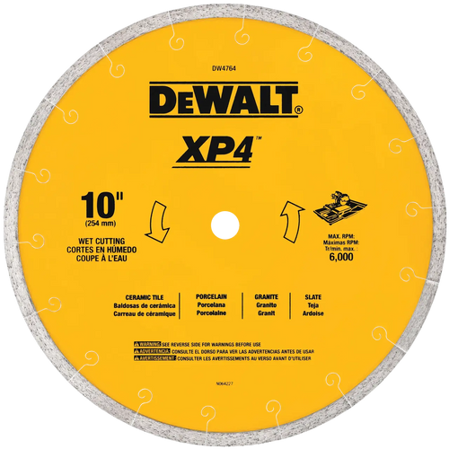 Dewalt XP4 10-In. X 0.060-In. Wet Cutting Porcelain Tile Diamond Blade