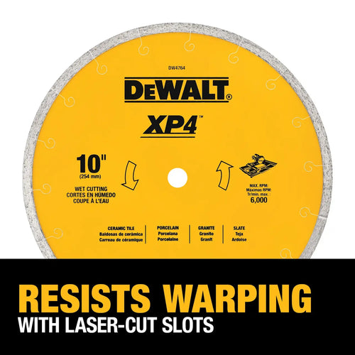 Dewalt XP4 10-In. X 0.060-In. Wet Cutting Porcelain Tile Diamond Blade