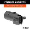 Curt Electrical Adapter (7-Way RV Blade Vehicle to 5-Way Flat Trailer, Packaged) #57251